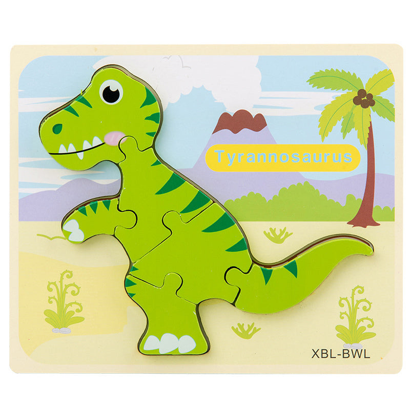 Wooden Dinosaur 3D Puzzle – Montessori Learning Toy for Kids