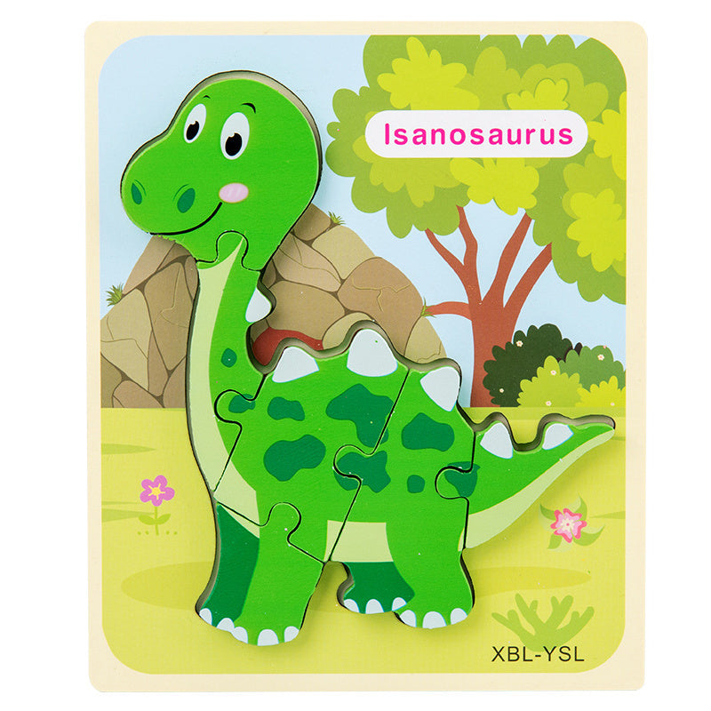 Wooden Dinosaur 3D Puzzle – Montessori Learning Toy for Kids