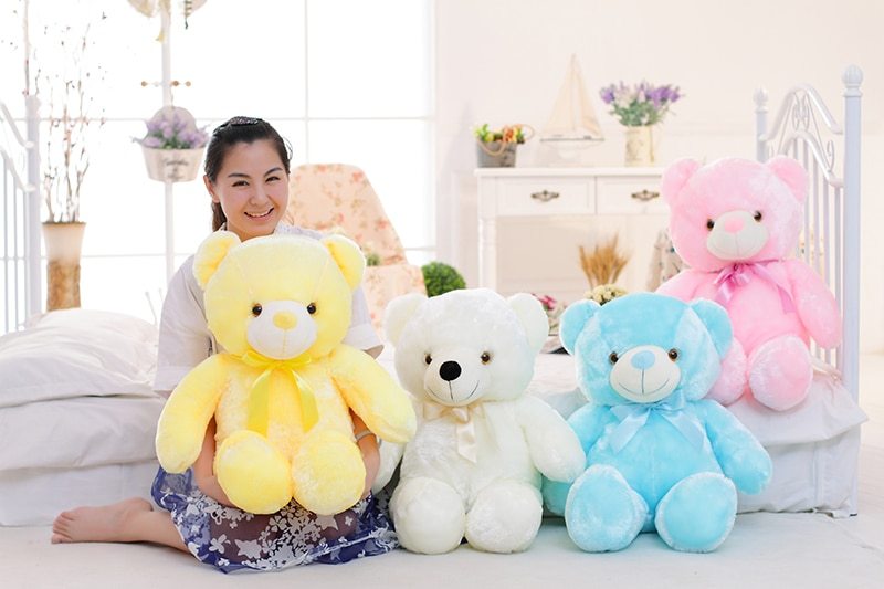 LED Glowing Teddy Bear – Colorful Plush Toy & Pillow Gift for Kids!
