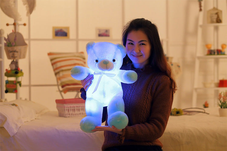 LED Glowing Teddy Bear – Colorful Plush Toy & Pillow Gift for Kids!