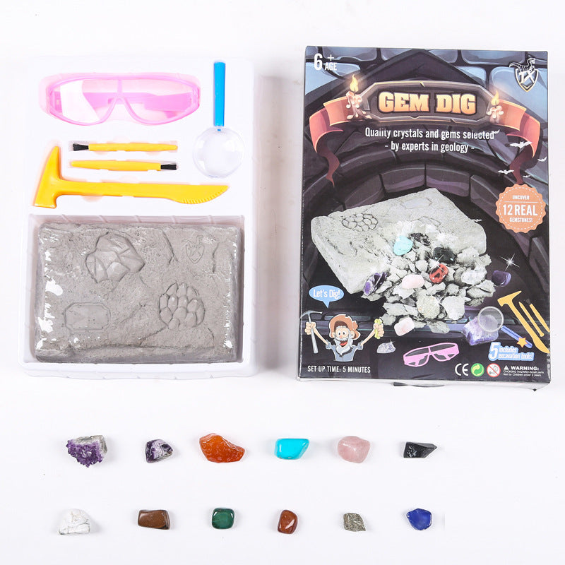 Gem Dig Kit – STEM Science Toy with 17 Gems for Kids
