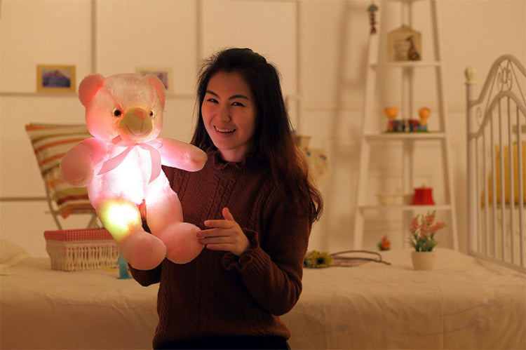 LED Glowing Teddy Bear – Colorful Plush Toy & Pillow Gift for Kids!