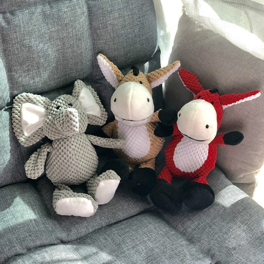 Soft Animal Plush Toys – Elephant, Monkey, Donkey & Horse | Cute Kids Gift